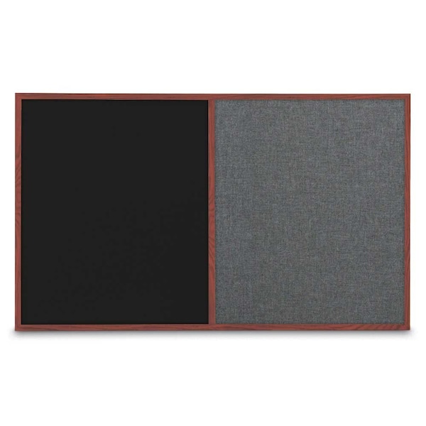 United Visual Products Enclosed Corkboard, 1 Door, 18"x24", 4" Fra UV3400-SATIN-DBURGU - main